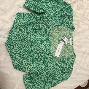 TOPSHOP GREEN LEOPARD